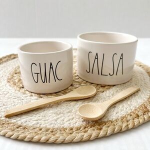 Rae Dunn Salsa & Guac Bowl Set w/Spoons